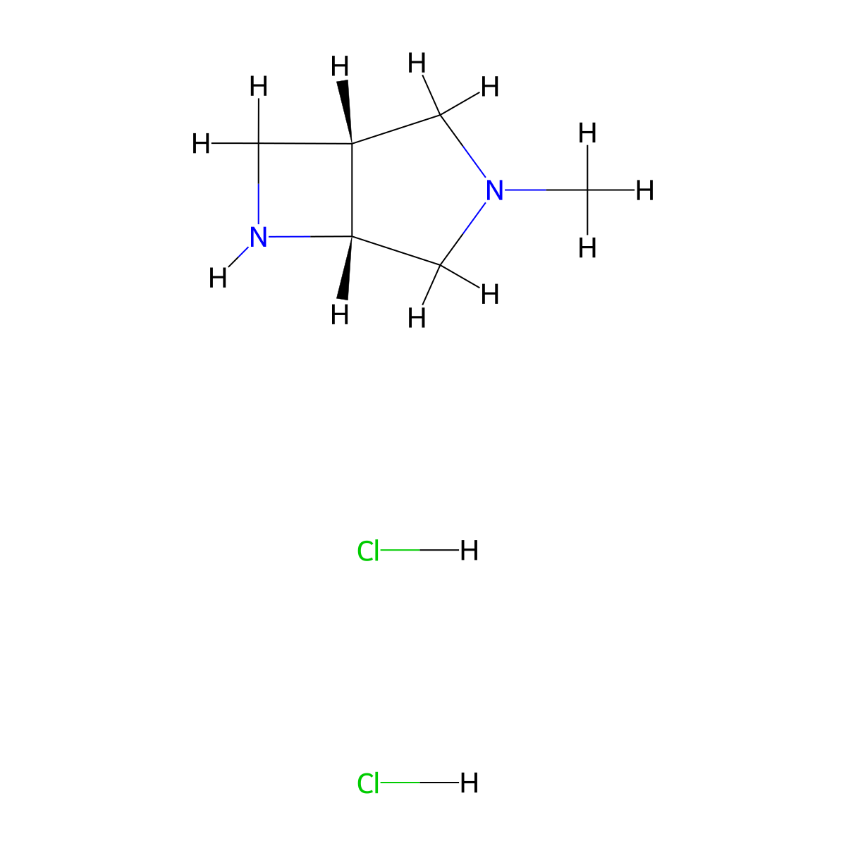 (1R,5R)-3-Methyl-3,6-diazabicyclo[3.2.0]heptane dihydrochloride molecular structure, CAS 2227198-02-7