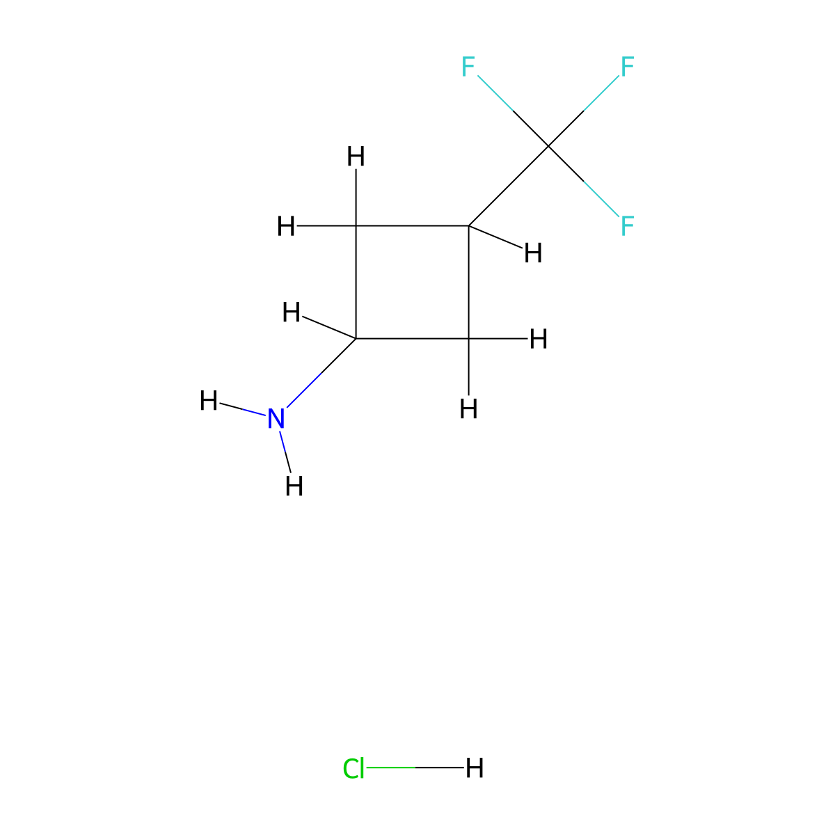 (1s,3s)-3-(Trifluoromethyl)cyclobutan-1-amine hydrochloride molecular structure, CAS 2227198-22-1