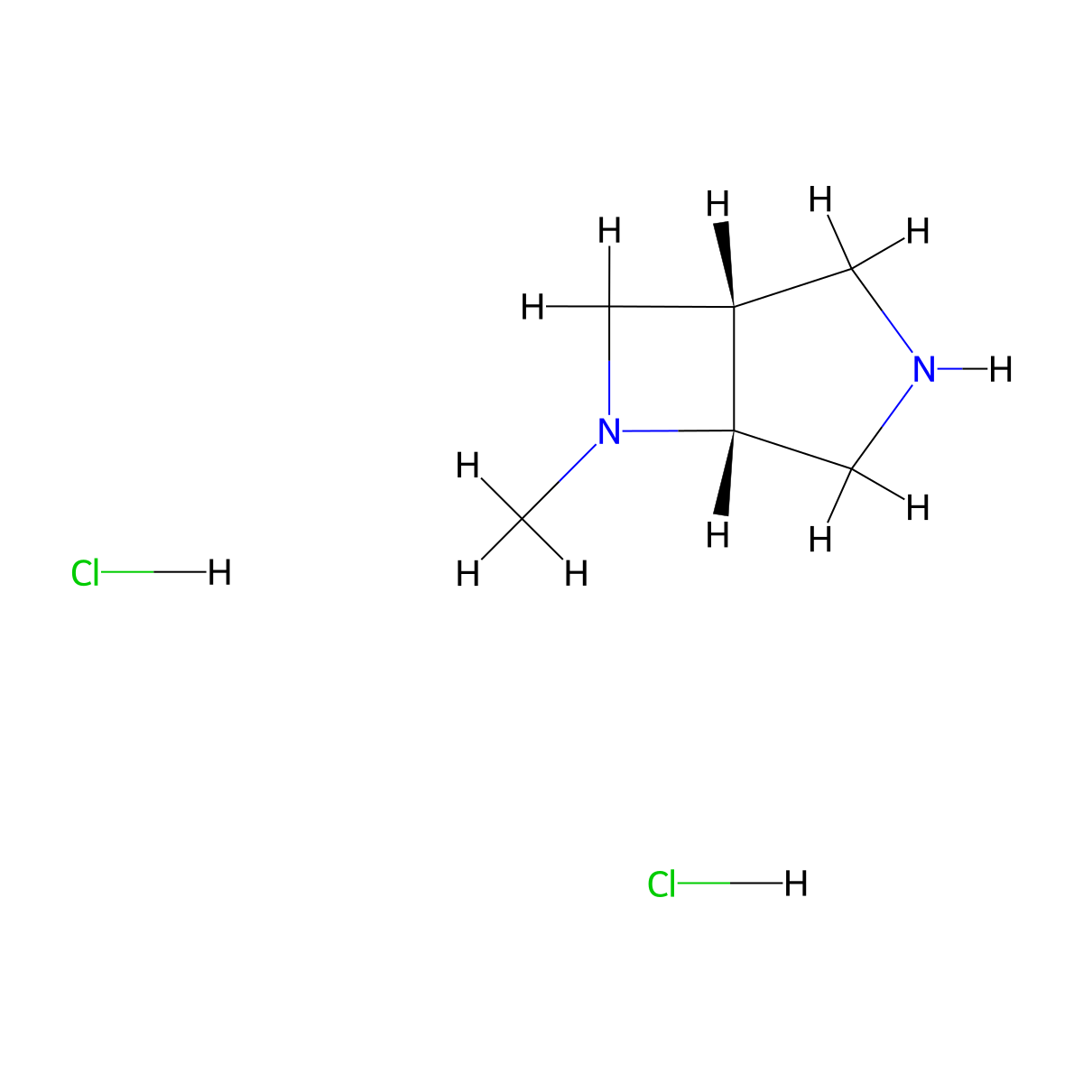 (1S,5R)-6-Methyl-3,6-diazabicyclo[3.2.0]heptane dihydrochloride molecular structure, CAS 2227198-34-5