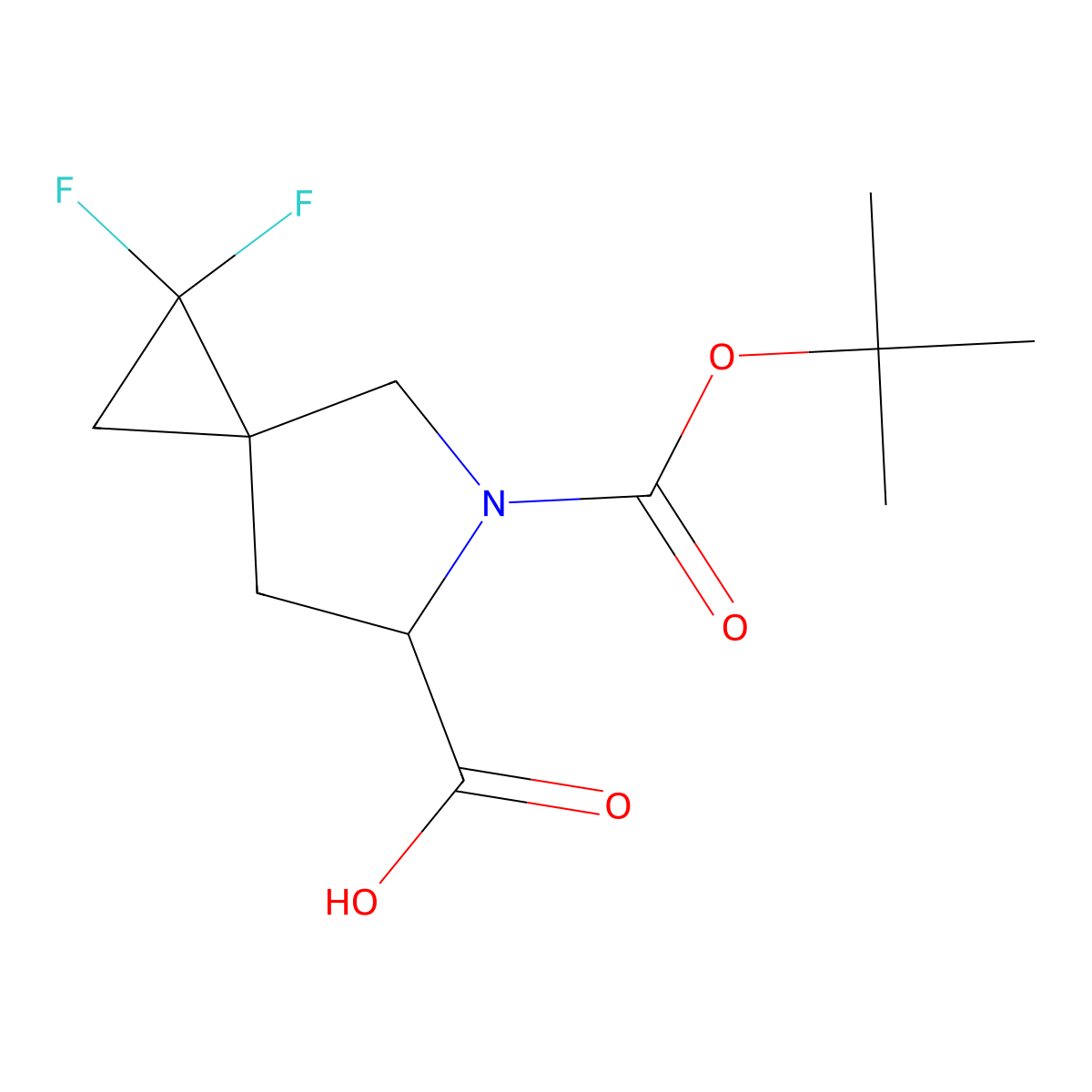 (3S,6R)-5-(tert-Butoxycarbonyl)-1,1-difluoro-5-azaspiro[2.4]heptane-6-carboxylic acid molecular structure, CAS 2227198-38-9