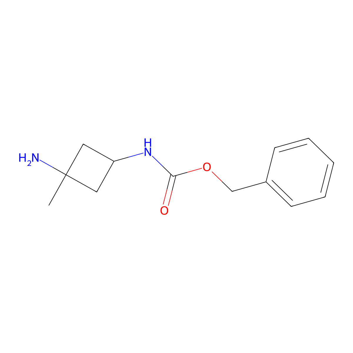 benzyl N-[trans-3-amino-3-methylcyclobutyl]carbamate molecular structure, CAS 2227198-50-5