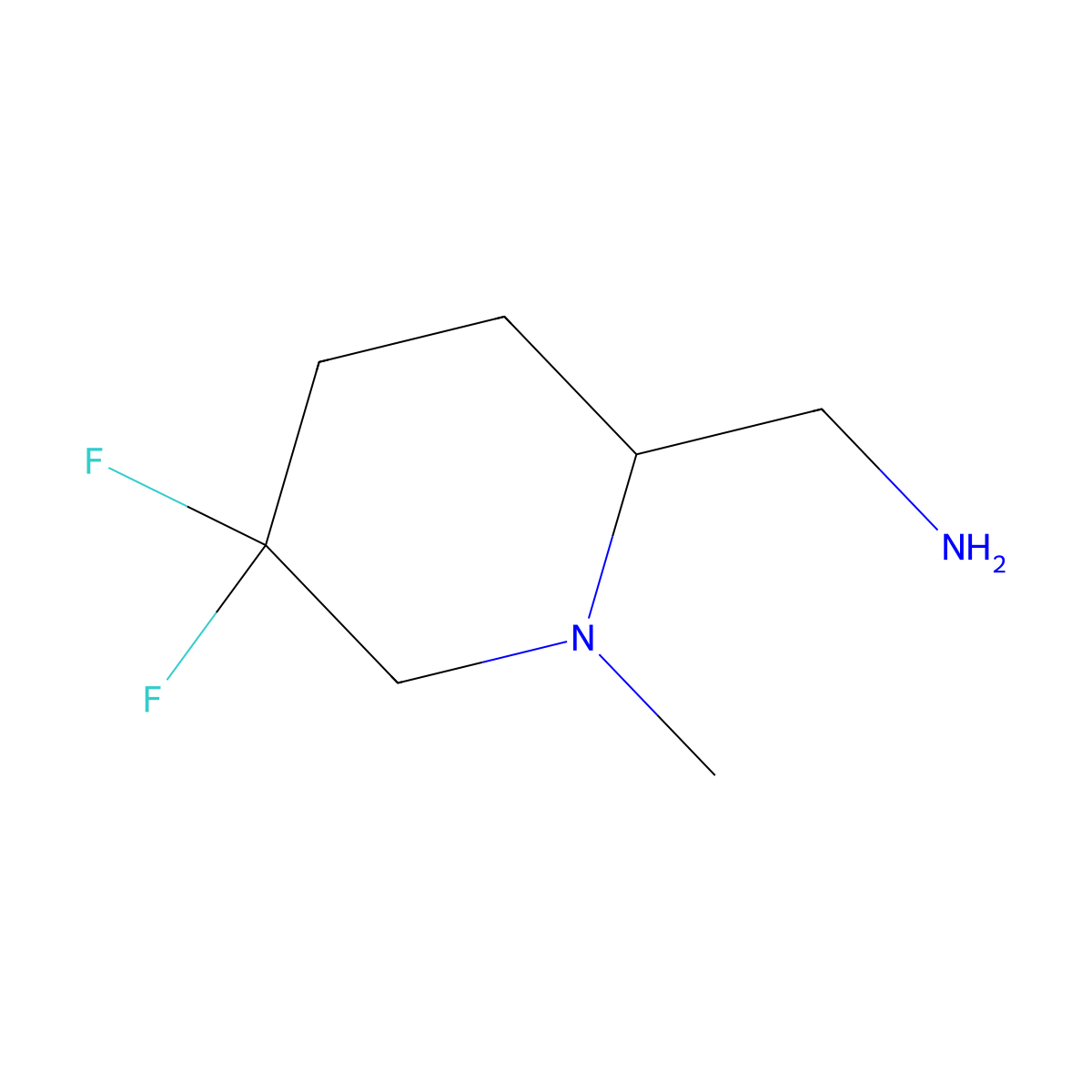 (R)-(5,5-Difluoro-1-methylpiperidin-2-yl)methanamine molecular structure, CAS 2227198-63-0