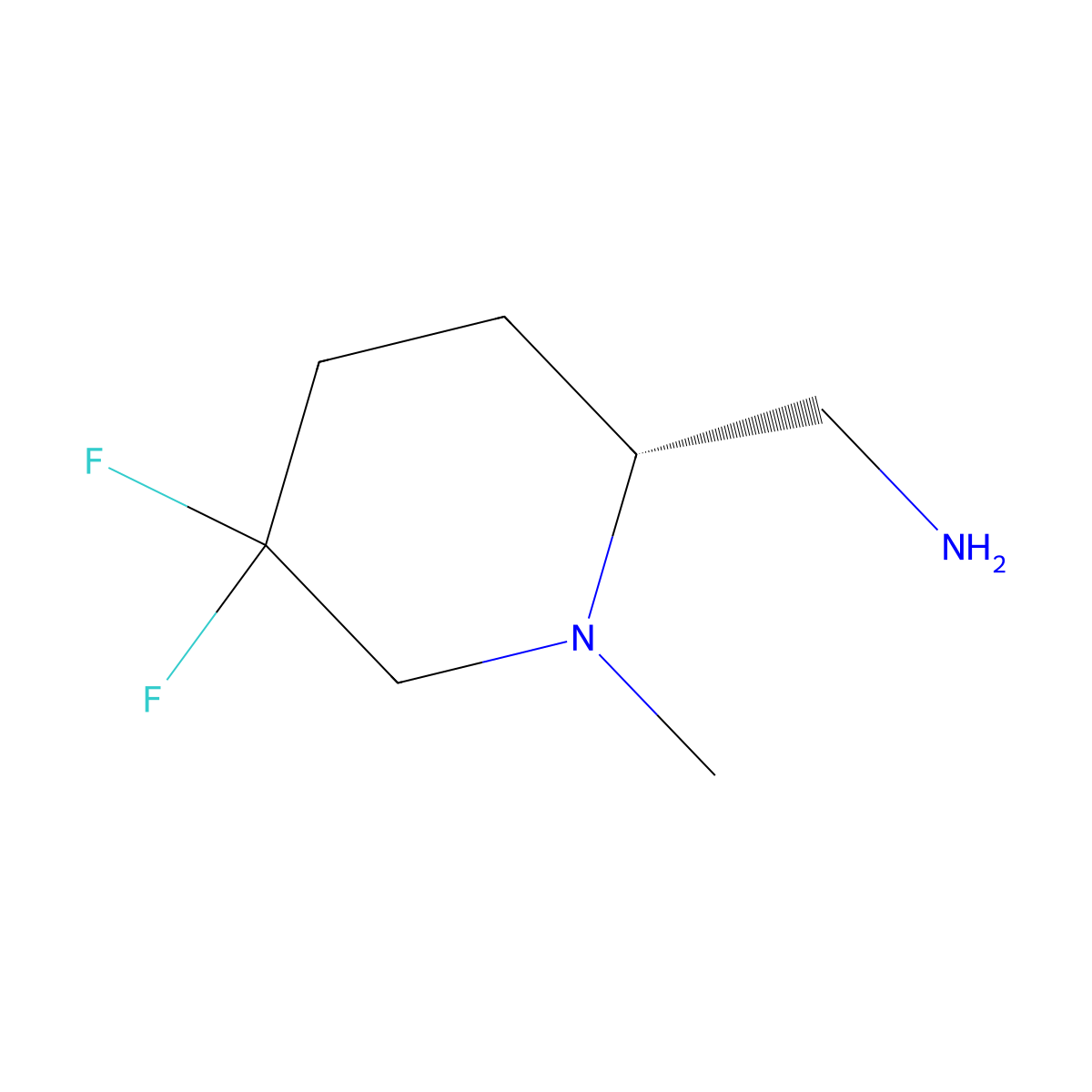 (R)-(5,5-Difluoro-1-methylpiperidin-2-yl)methanamine molecular structure, CAS 2227198-63-0