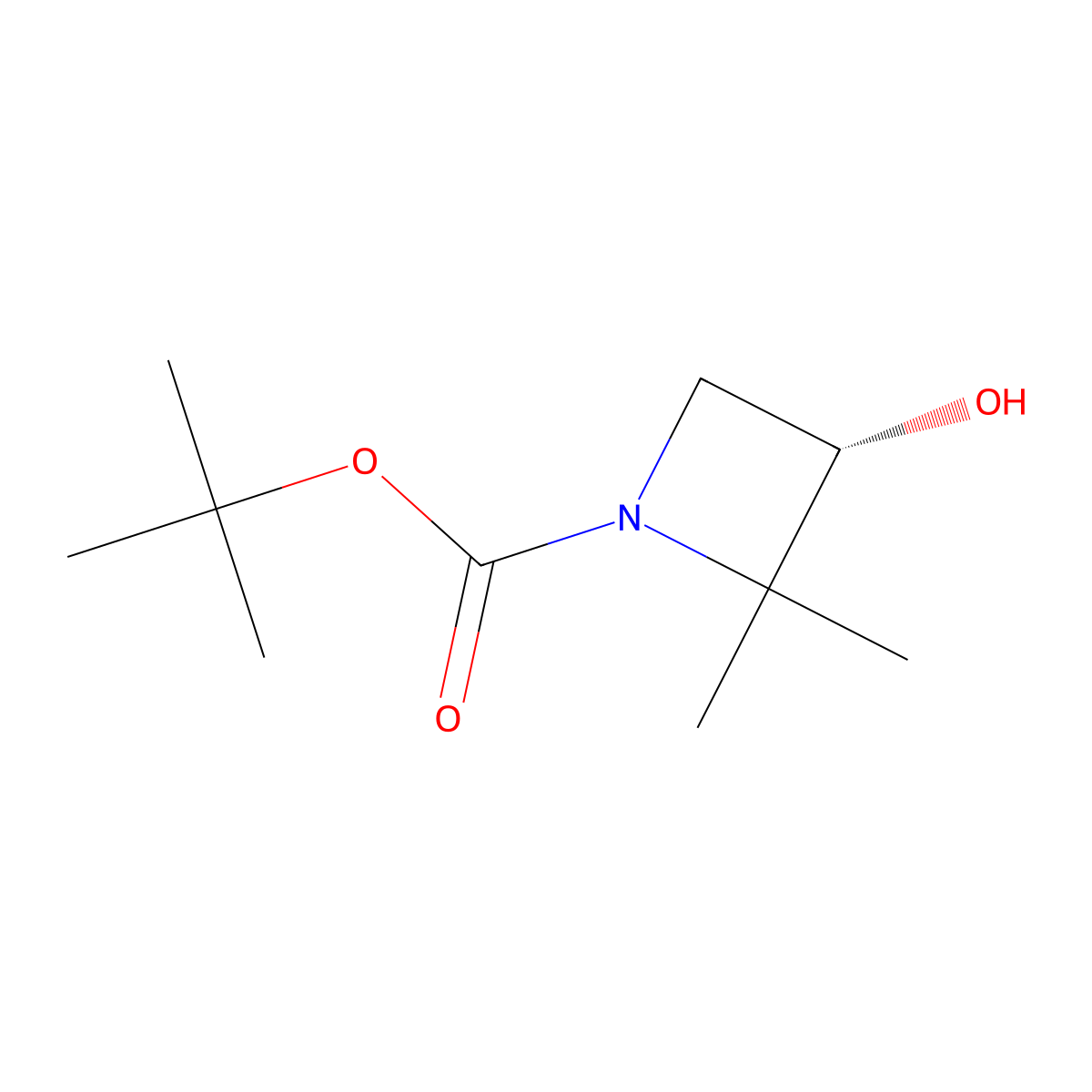 tert-butyl (3S)-3-hydroxy-2,2-dimethyl-azetidine-1-carboxylate molecular structure, CAS 2227198-70-9