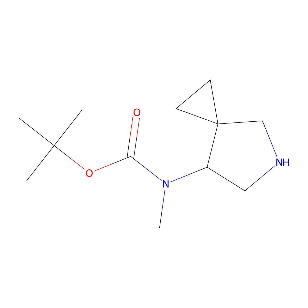 tert-Butyl (R)-methyl(5-azaspiro[2.4]heptan-7-yl)carbamate molecular structure, CAS 2227198-88-9