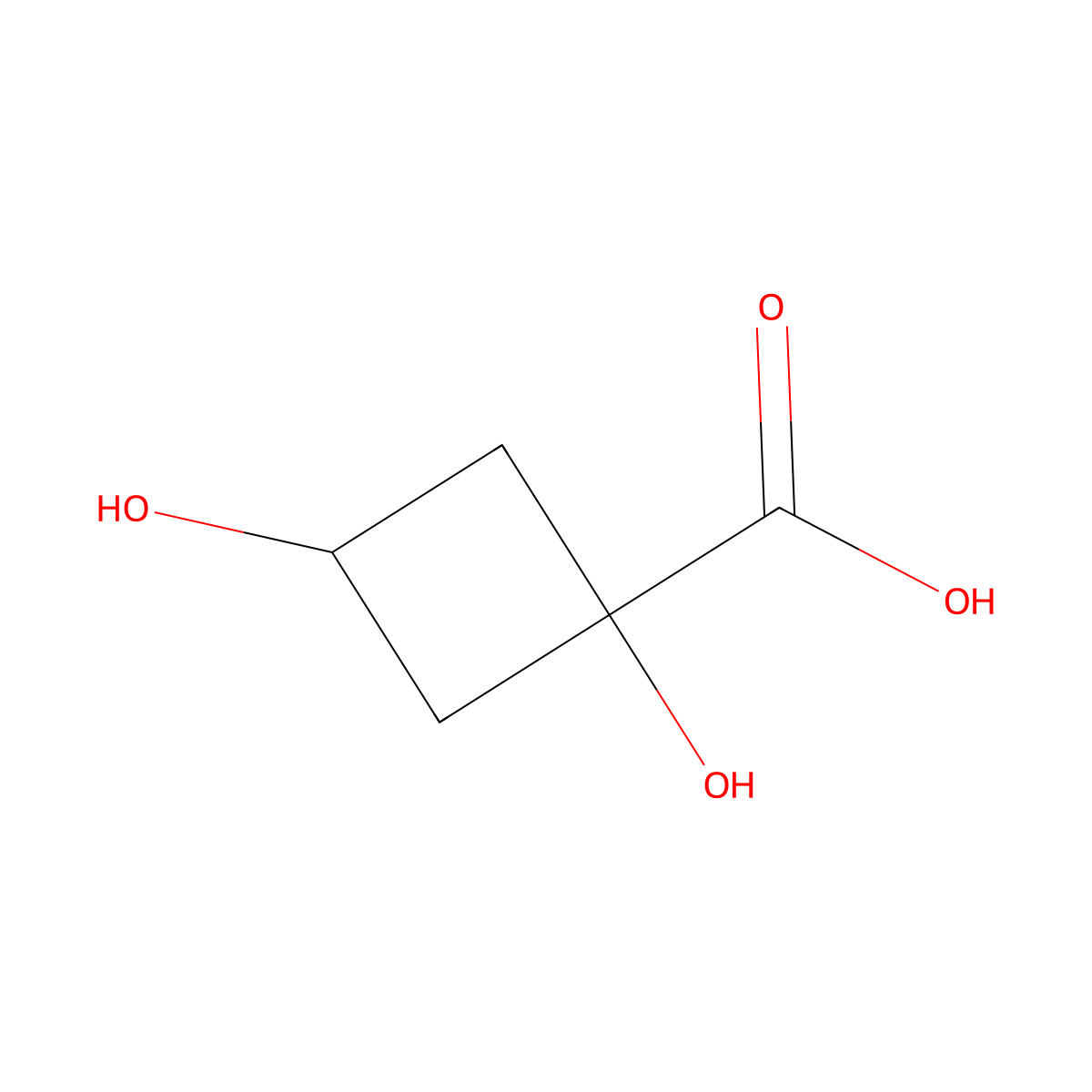 cis-1,3-Dihydroxycyclobutane-1-carboxylic acid molecular structure, CAS 2227198-91-4