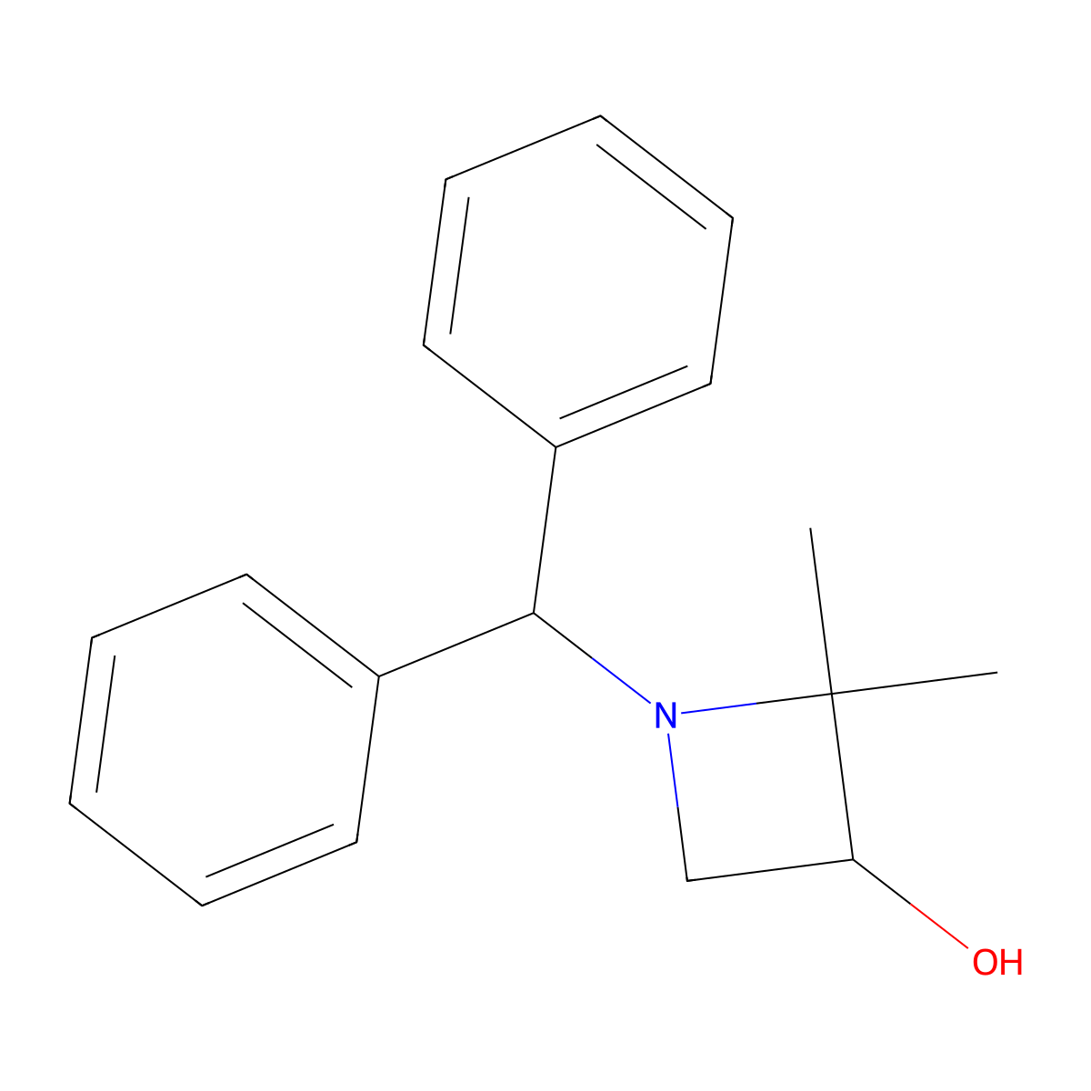 (3R)-1-benzhydryl-2,2-dimethyl-azetidin-3-ol molecular structure, CAS 2227199-05-3
