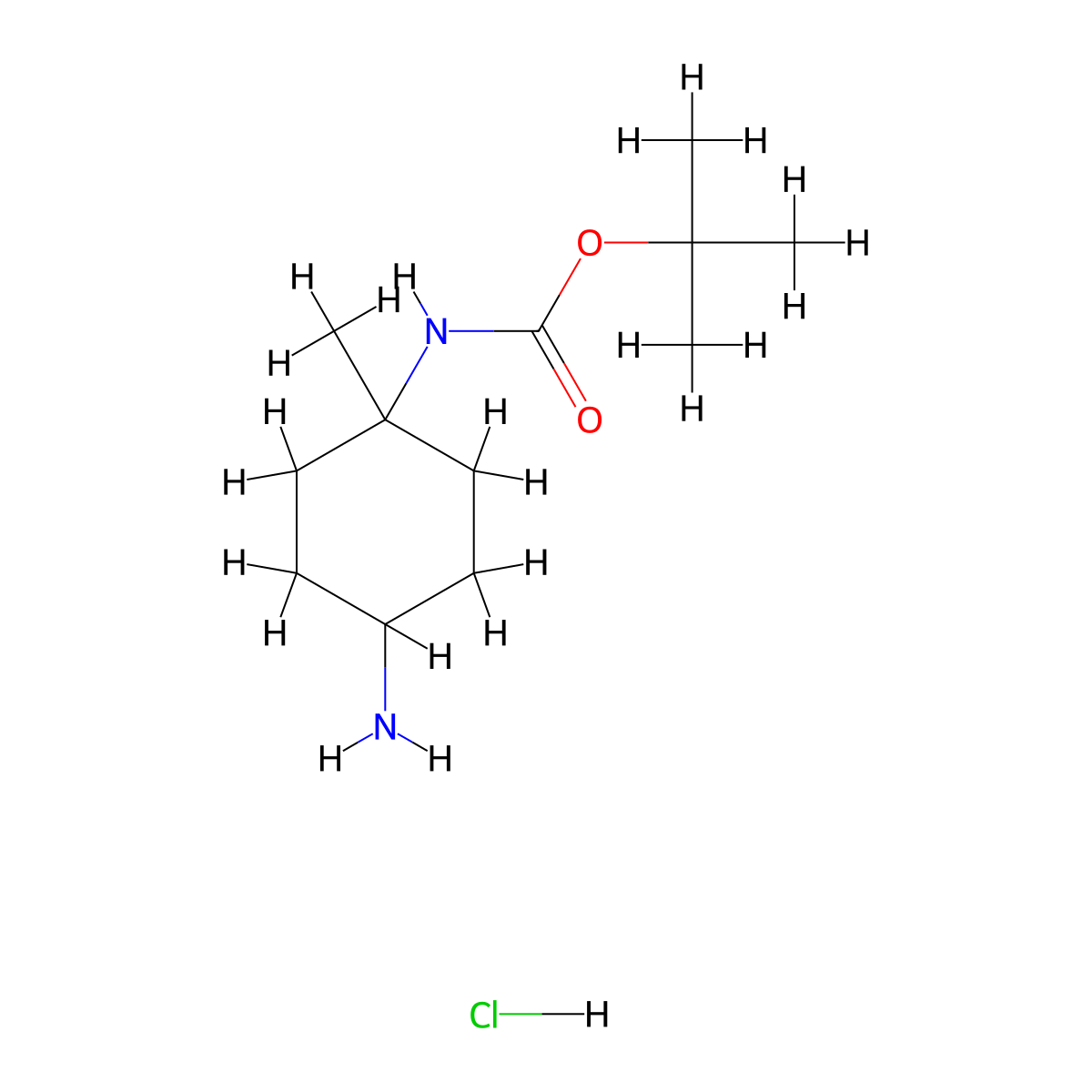 tert-butyl cis-N-(4-amino-1-methyl-cyclohexyl)carbamate;hydrochloride molecular structure, CAS 2227199-12-2