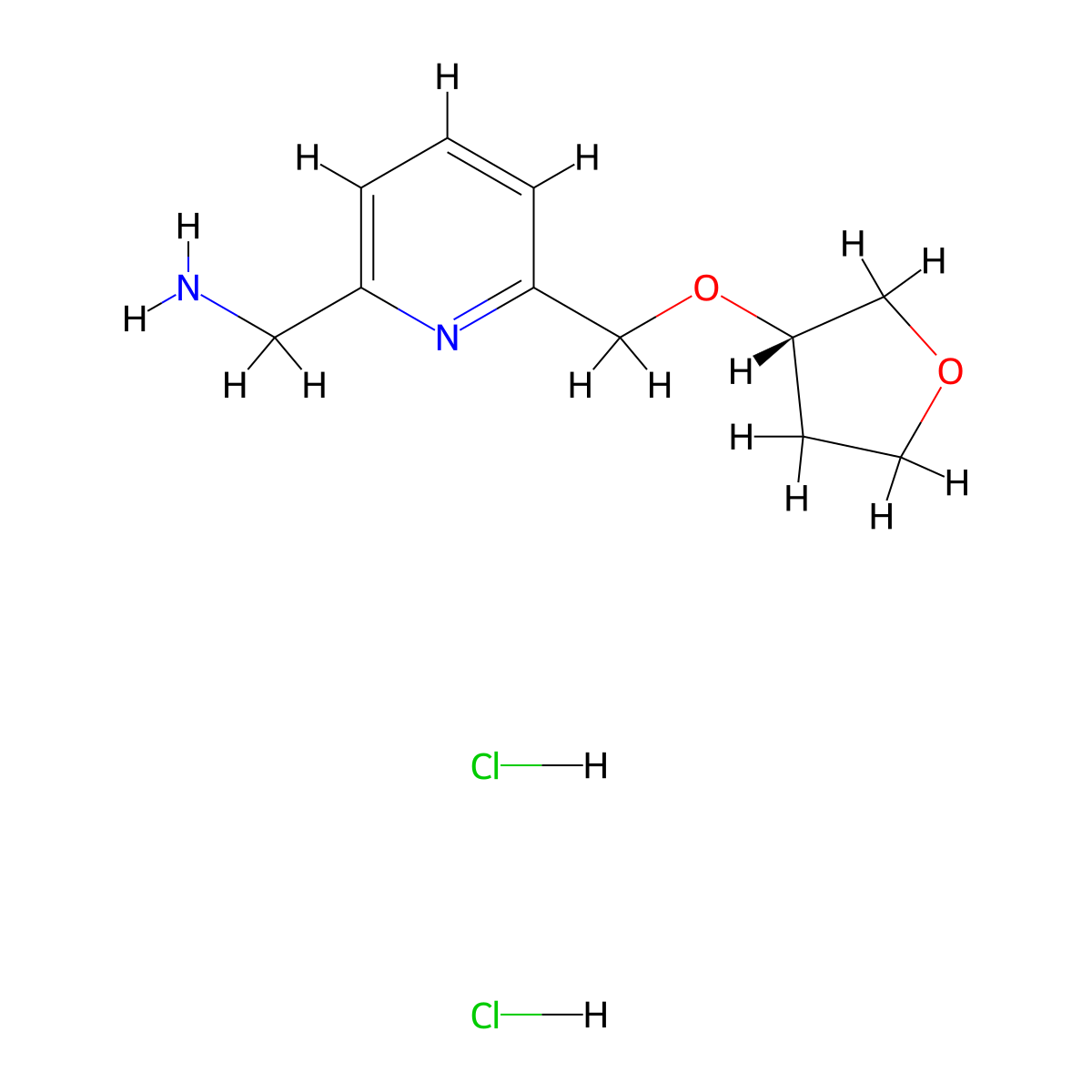 [6-[[(3S)-tetrahydrofuran-3-yl]oxymethyl]-2-pyridyl]methanamine dihydrochloride molecular structure, CAS 2227199-15-5
