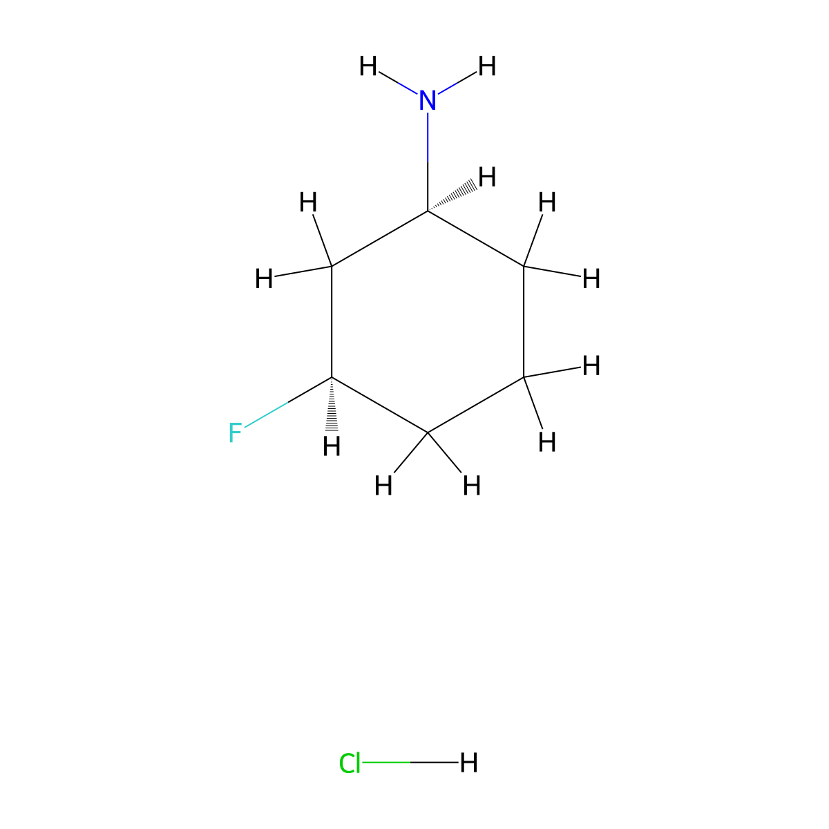 cis-3-Fluorocyclohexan-1-amine hydrochloride molecular structure, CAS 2227199-22-4