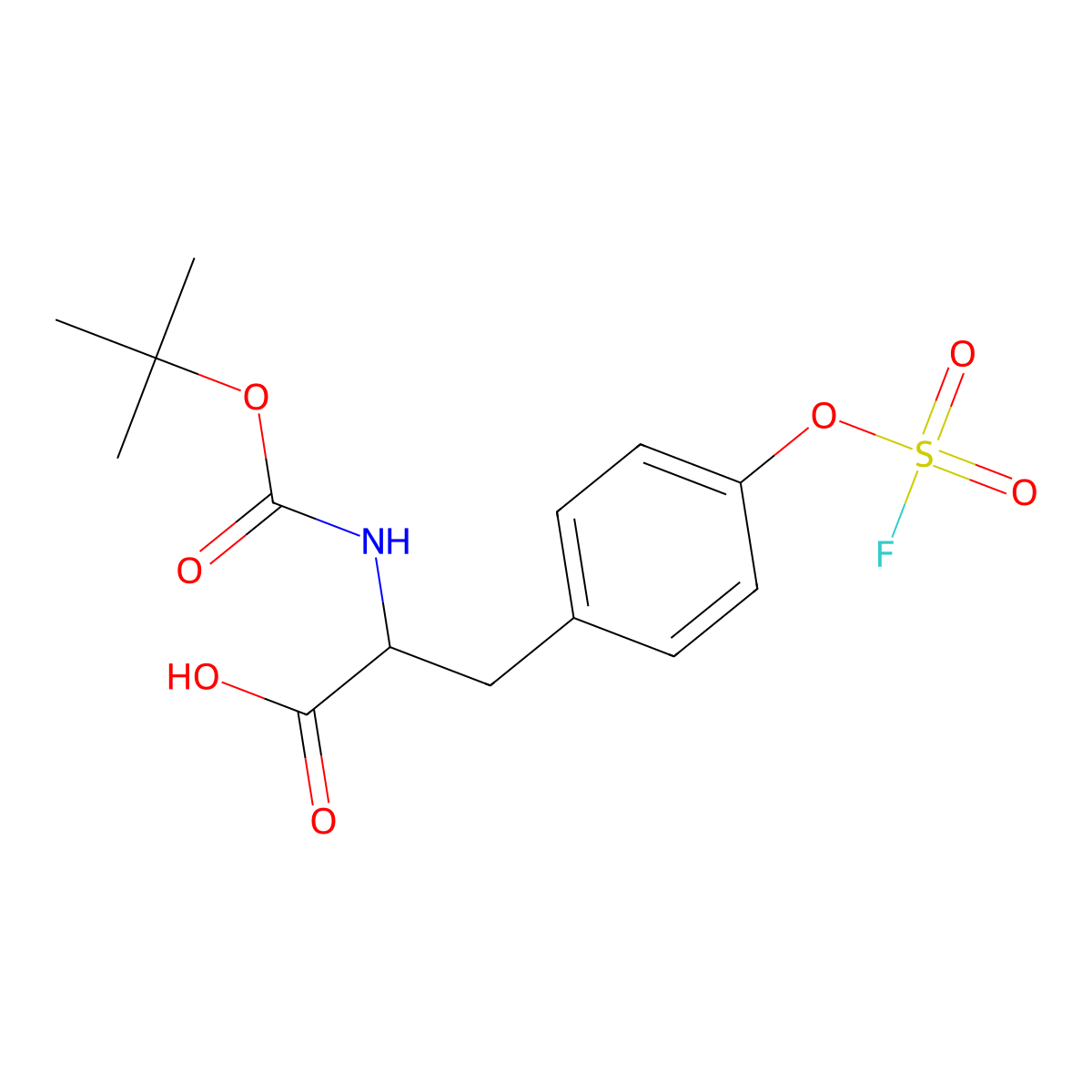 (2S)-2-{[(tert-butoxy)carbonyl]amino}-3-{4-[(fluorosulfonyl)oxy]phenyl}propanoic acid molecular structure, CAS 2227199-80-4