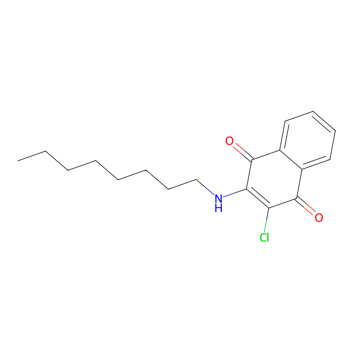 2-Chloro-3-(octylamino)-1,4-dihydronaphthalene-1,4-dione molecular structure, CAS 22272-18-0