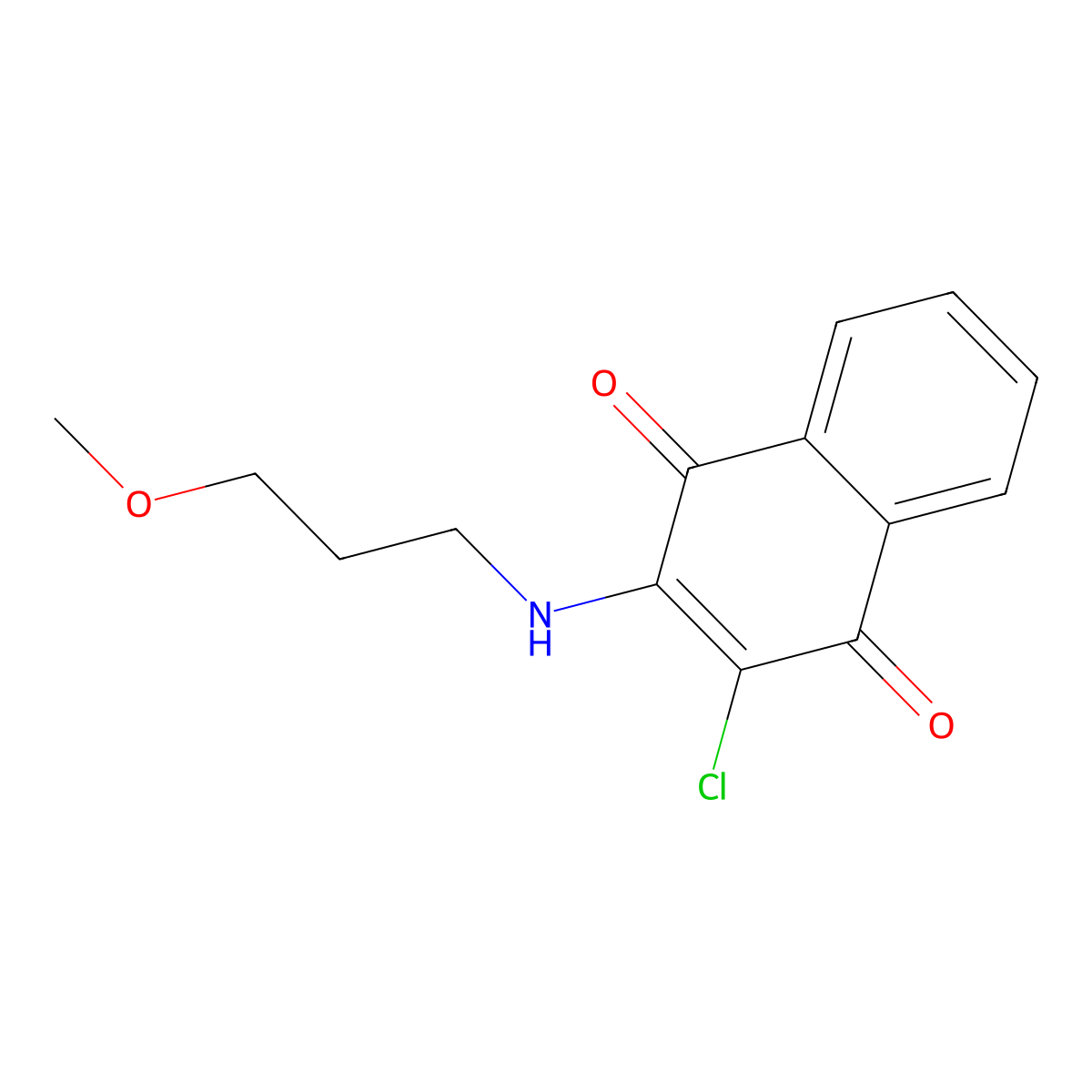 2-Chloro-3-(3-methoxypropylamino)naphthalene-1,4-dione molecular structure, CAS 22272-23-7