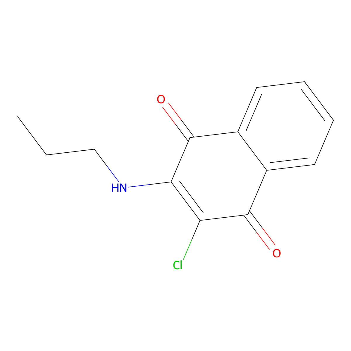 2-Chloro-3-(propylamino)naphthalene-1,4-dione molecular structure, CAS 22272-27-1