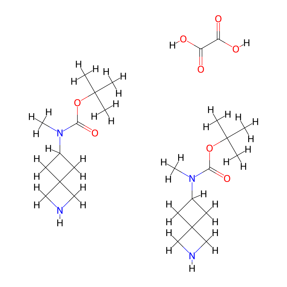 tert-Butyl methyl(2-azaspiro[3.3]heptan-6-yl)carbamate hemioxalate molecular structure, CAS 2227204-76-2