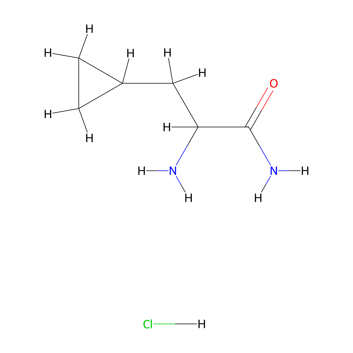 2-Amino-3-cyclopropylpropanamide hydrochloride molecular structure, CAS 2227204-82-0
