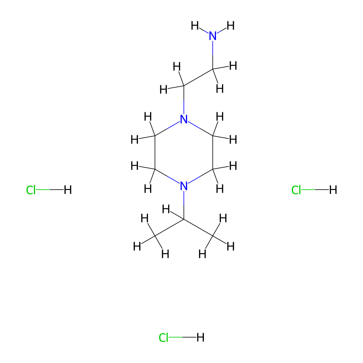 2-[4-(Propan-2-yl)piperazin-1-yl]ethan-1-amine trihydrochloride molecular structure, CAS 2227204-87-5