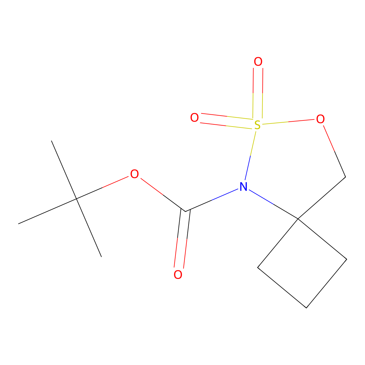 tert-Butyl 7-oxa-6-thia-5-azaspiro[3.4]octane-5-carboxylate 6,6-dioxide molecular structure, CAS 2227204-96-6