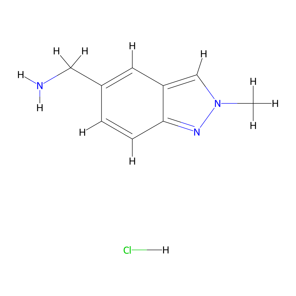 (2-Methylindazol-5-yl)methanamine hydrochloride molecular structure, CAS 2227205-02-7