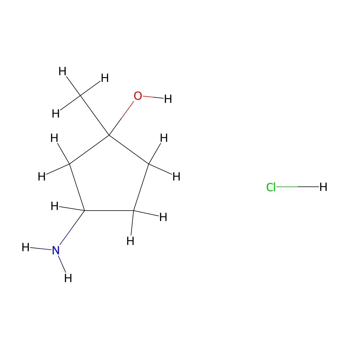 3-Amino-1-methylcyclopentan-1-ol hydrochloride molecular structure, CAS 2227205-07-2
