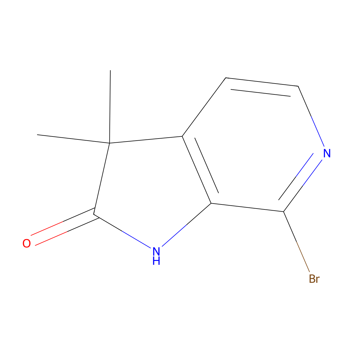 7-bromo-3,3-dimethyl-1H-pyrrolo[2,3-c]pyridin-2-one molecular structure, CAS 2227205-08-3