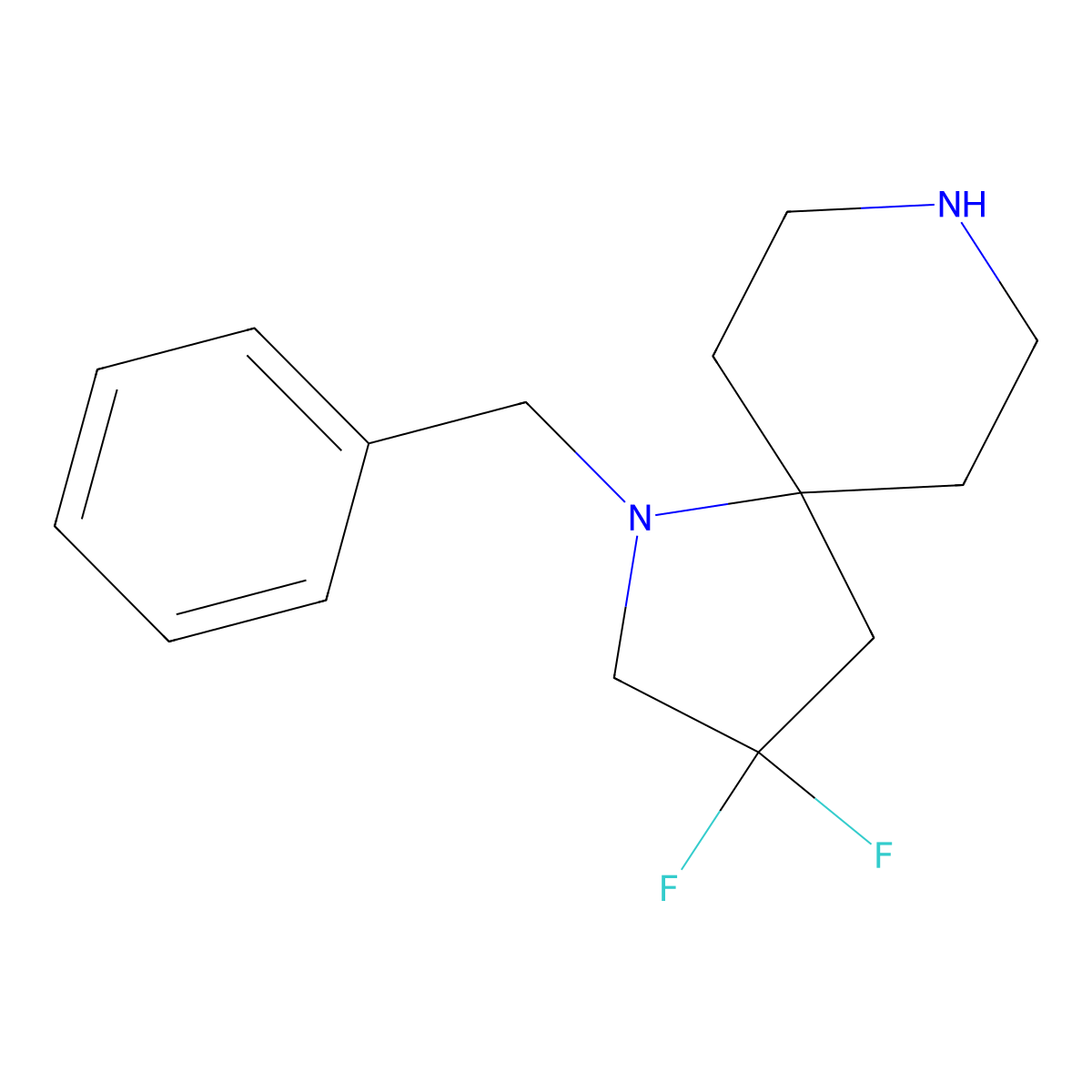 1-Benzyl-3,3-difluoro-1,8-diazaspiro[4.5]decane molecular structure, CAS 2227205-09-4