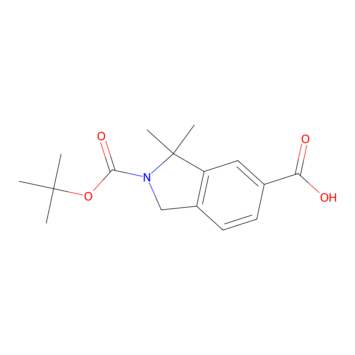 2-[(tert-butoxy)carbonyl]-3,3-dimethyl-2,3-dihydro-1H-isoindole-5-carboxylic acid molecular structure, CAS 2227205-12-9