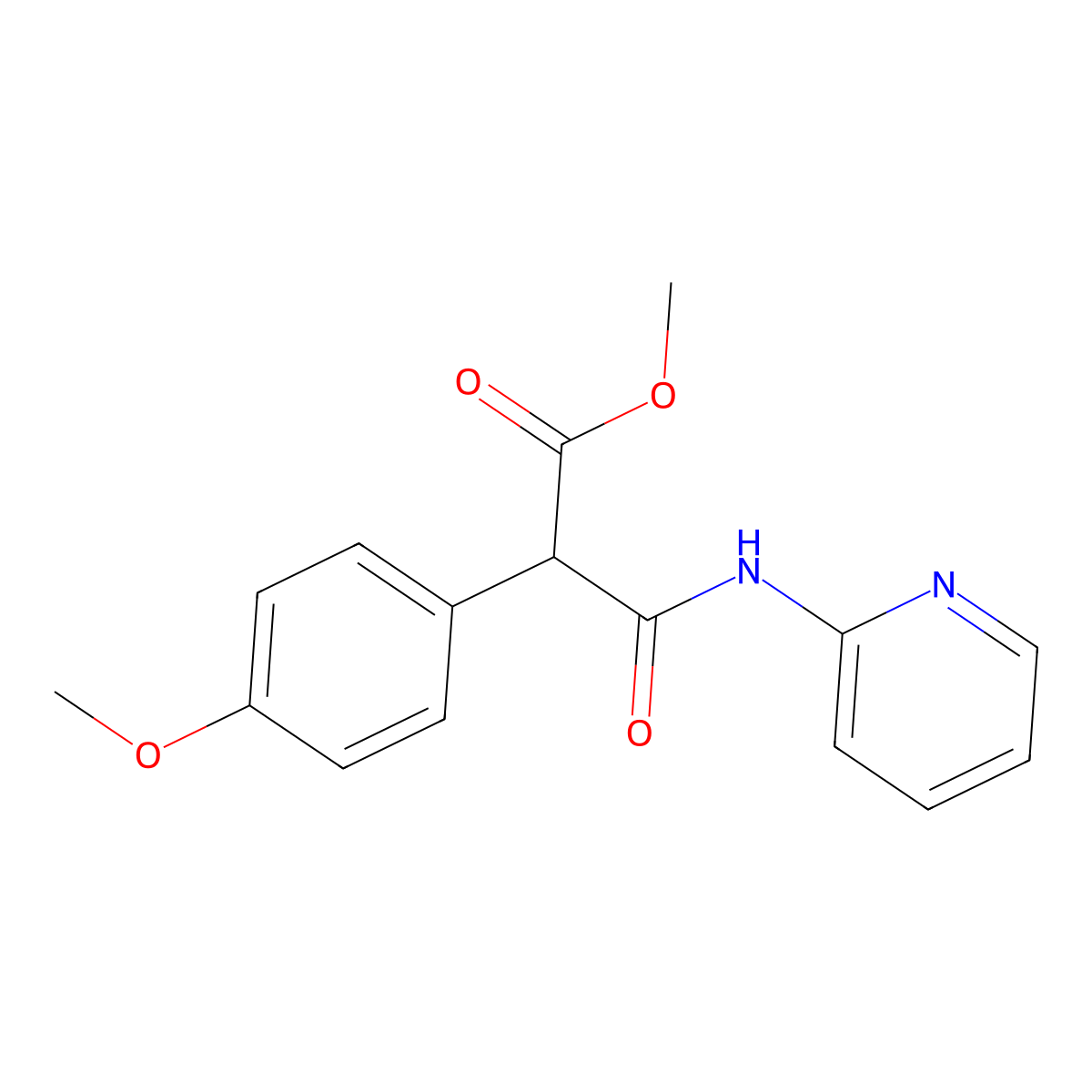 Methyl 2-(4-methoxyphenyl)-3-oxo-3-(2-pyridylamino)propanoate molecular structure, CAS 2227205-13-0