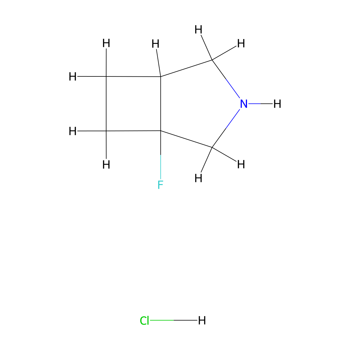 1-Fluoro-3-azabicyclo[3.2.0]heptane;hydrochloride molecular structure, CAS 2227205-18-5