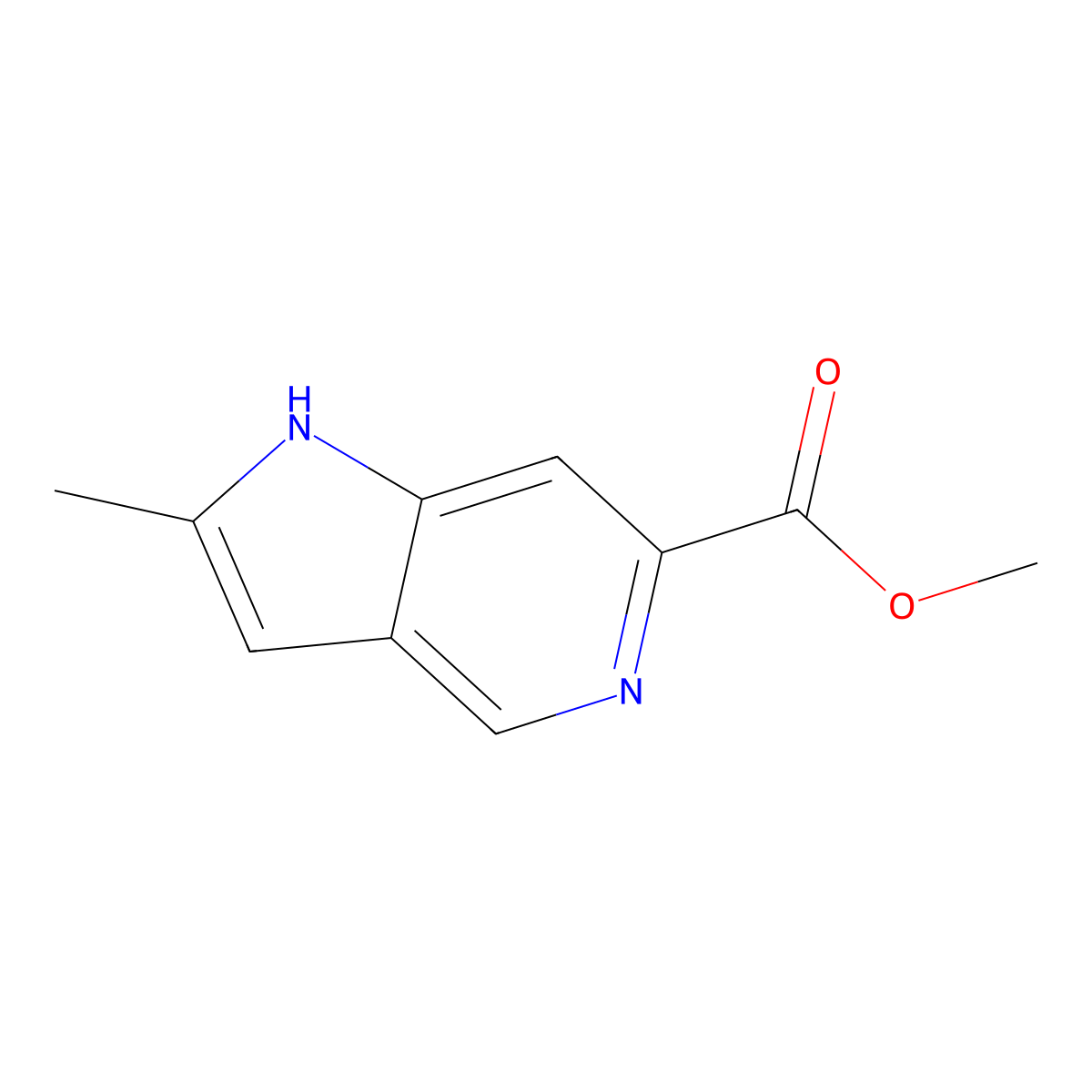methyl 2-methyl-1H-pyrrolo[3,2-c]pyridine-6-carboxylate molecular structure, CAS 2227205-23-2
