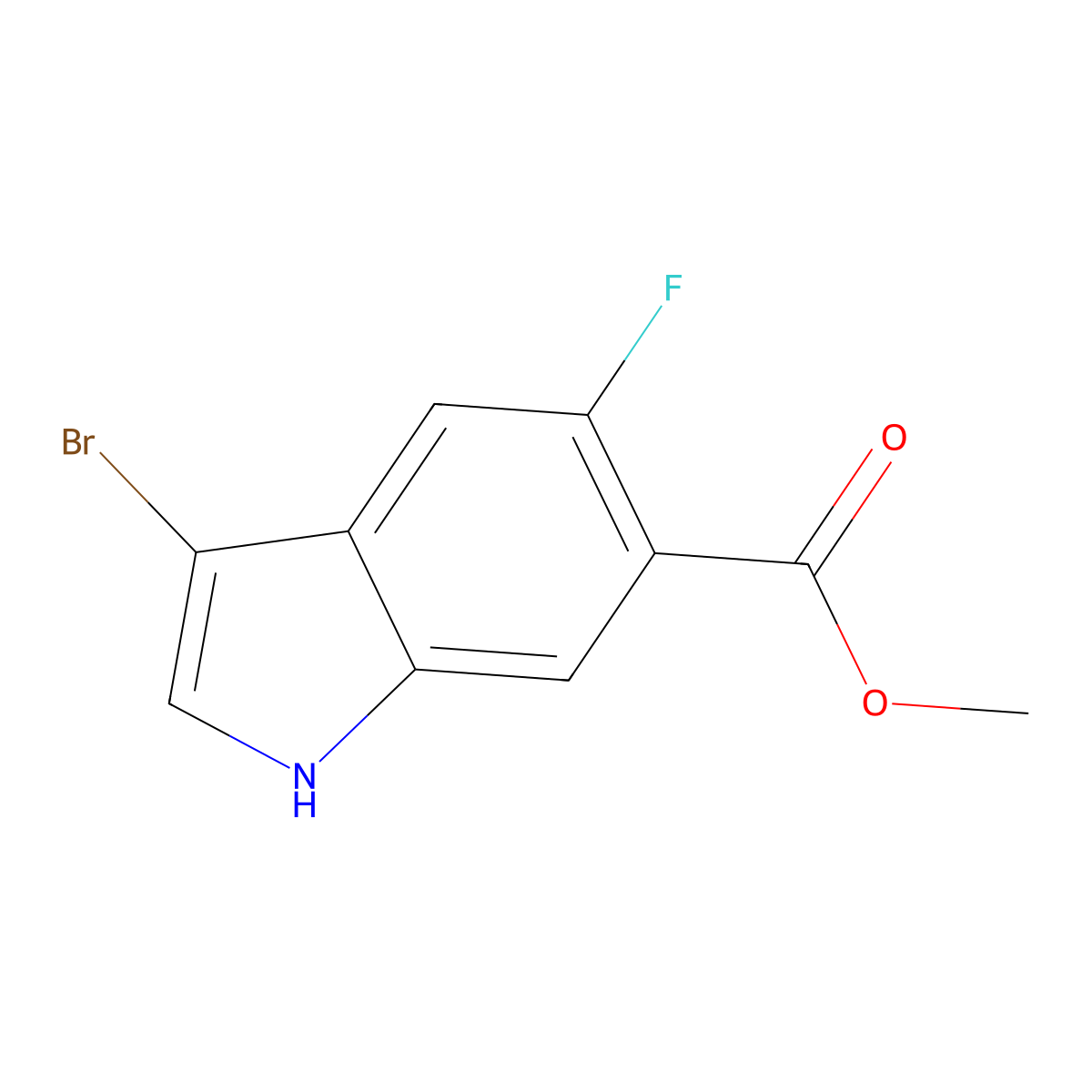 Methyl 3-bromo-5-fluoro-1H-indole-6-carboxylate molecular structure, CAS 2227205-24-3