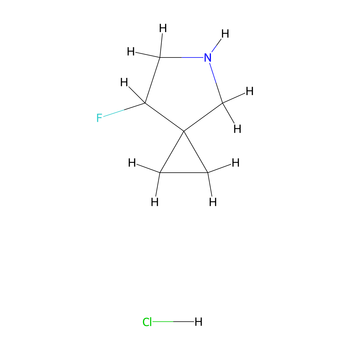 7-Fluoro-5-azaspiro[2.4]heptane hydrochloride molecular structure, CAS 2227205-26-5