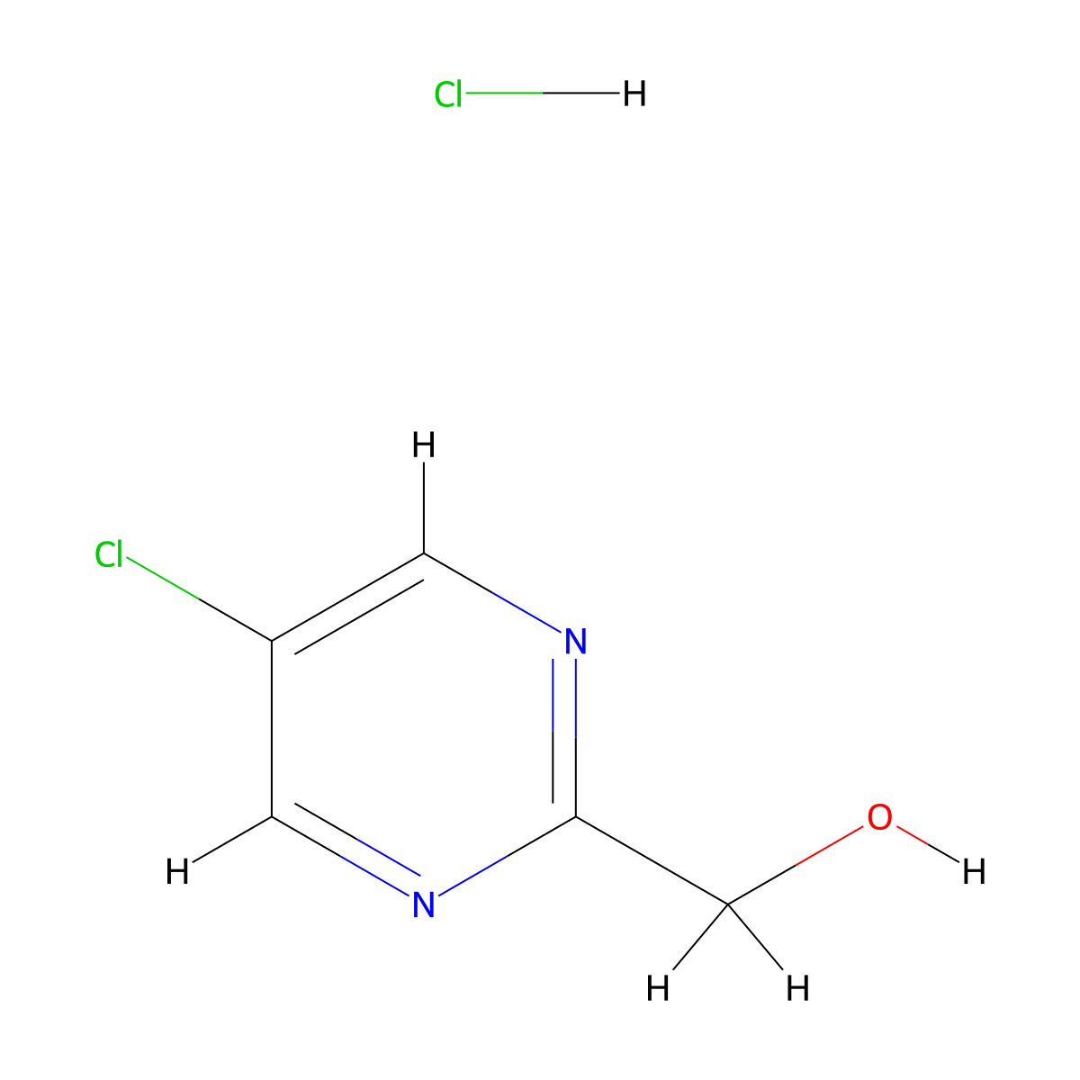 (5-Chloropyrimidin-2-yl)methanol hydrochloride molecular structure, CAS 2227205-29-8