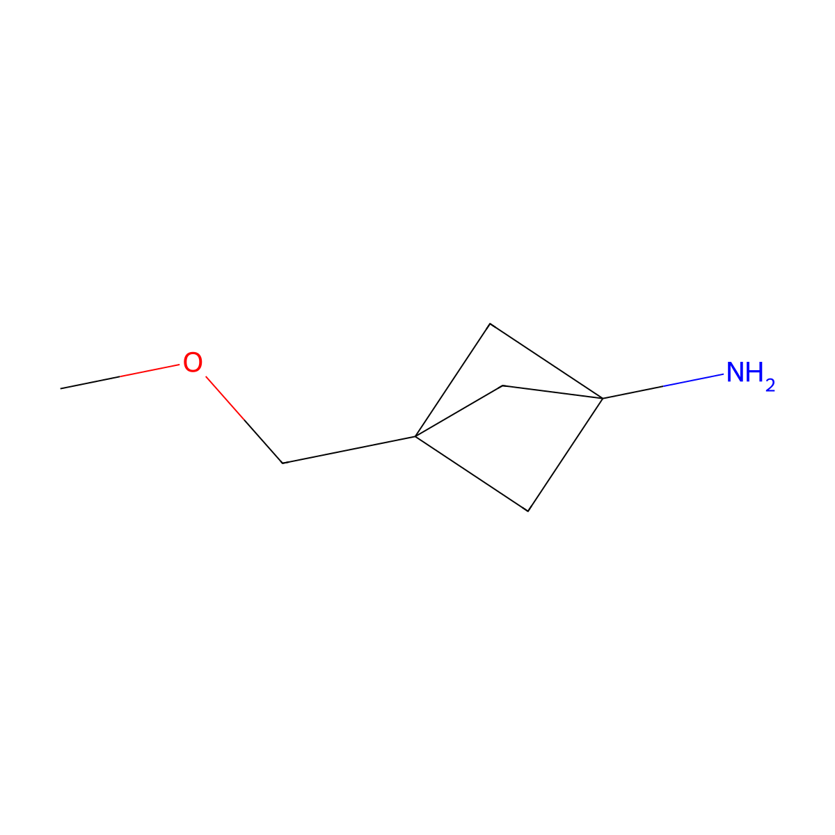 3-(Methoxymethyl)bicyclo[1.1.1]pentan-1-amine molecular structure, CAS 2227205-30-1