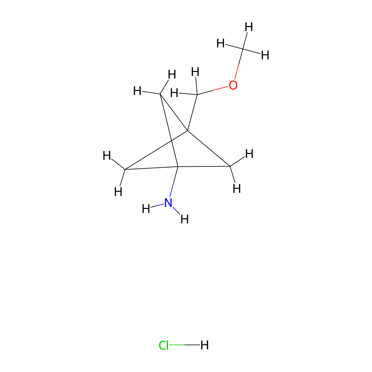 3-(Methoxymethyl)bicyclo(1.1.1)pentan-1-amine hydrochloride molecular structure, CAS 2227205-31-2