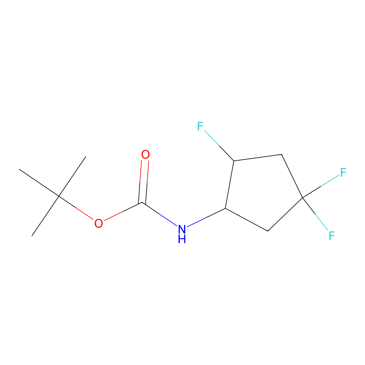 tert-butyl N-(2,4,4-trifluorocyclopentyl)carbamate molecular structure, CAS 2227205-41-4