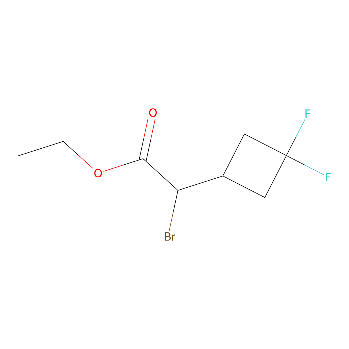 Ethyl 2-bromo-2-(3,3-difluorocyclobutyl)acetate molecular structure, CAS 2227205-42-5