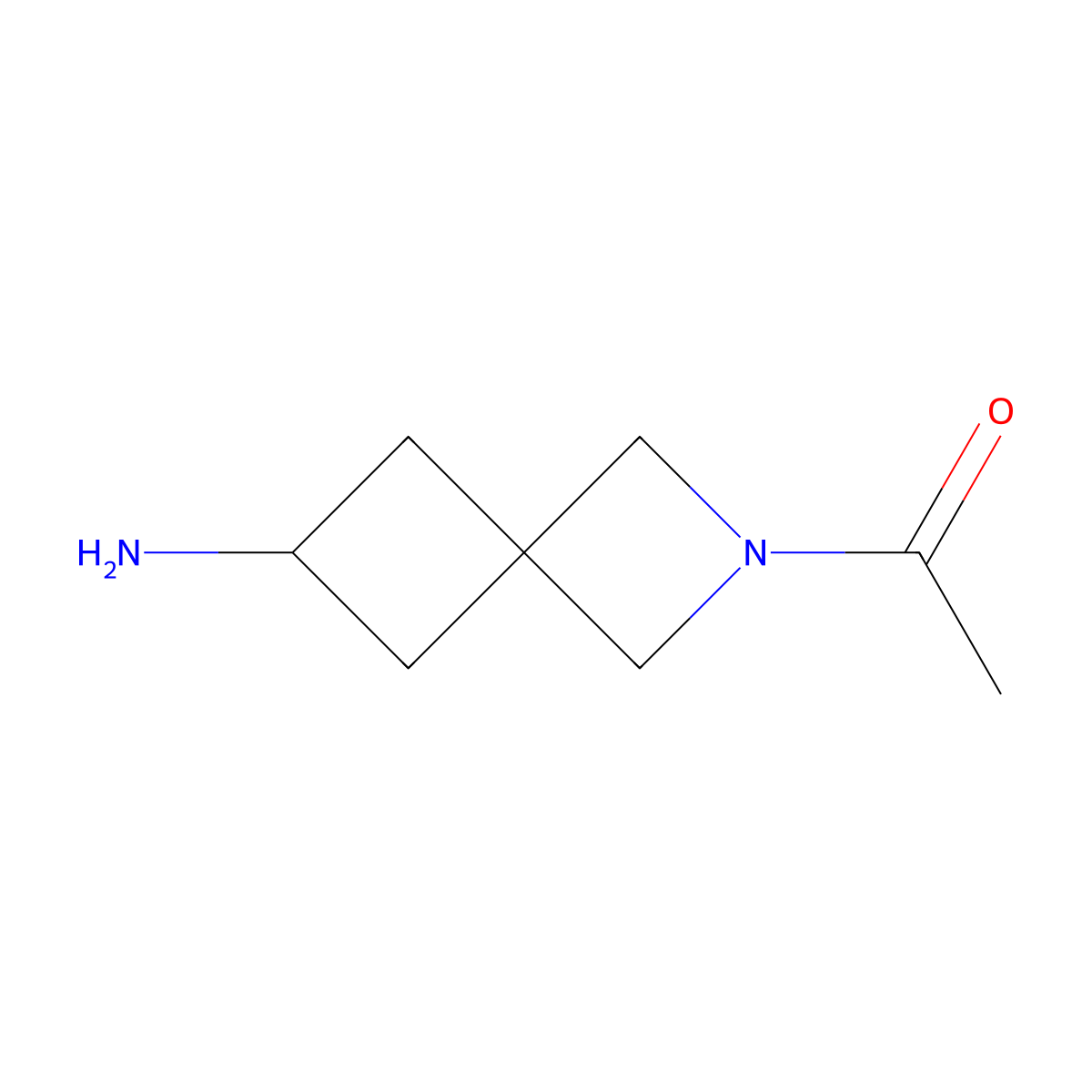 1-(6-Amino-2-azaspiro[3.3]heptan-2-yl)ethan-1-one molecular structure, CAS 2227205-44-7