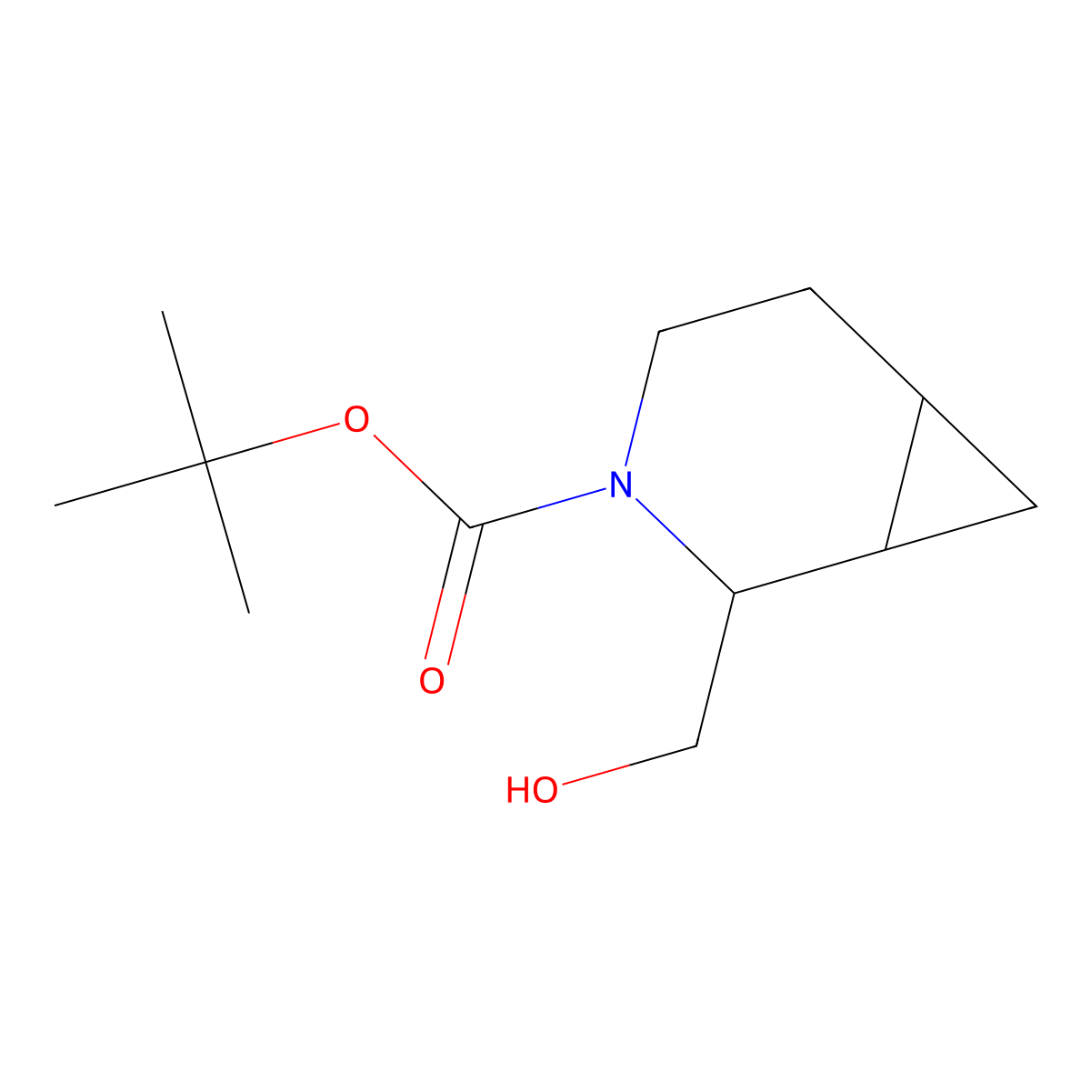 tert-Butyl 2-(hydroxymethyl)-3-azabicyclo[4.1.0]heptane-3-carboxylate molecular structure, CAS 2227205-47-0