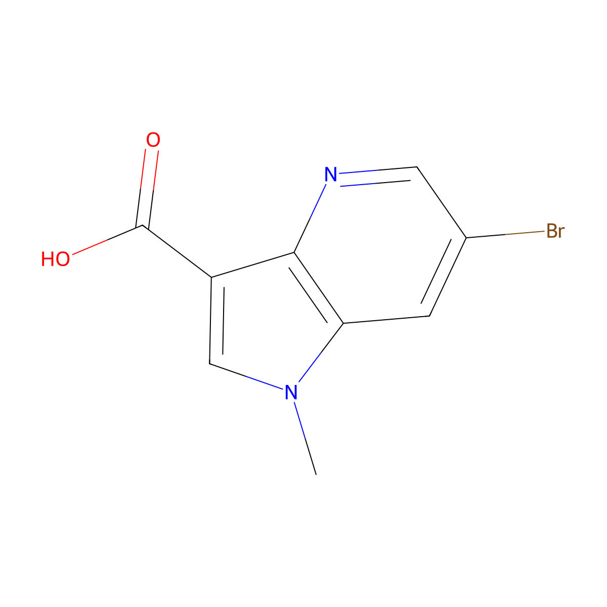 6-Bromo-1-methyl-1H-pyrrolo[3,2-b]pyridine-3-carboxylic acid molecular structure, CAS 2227205-52-7