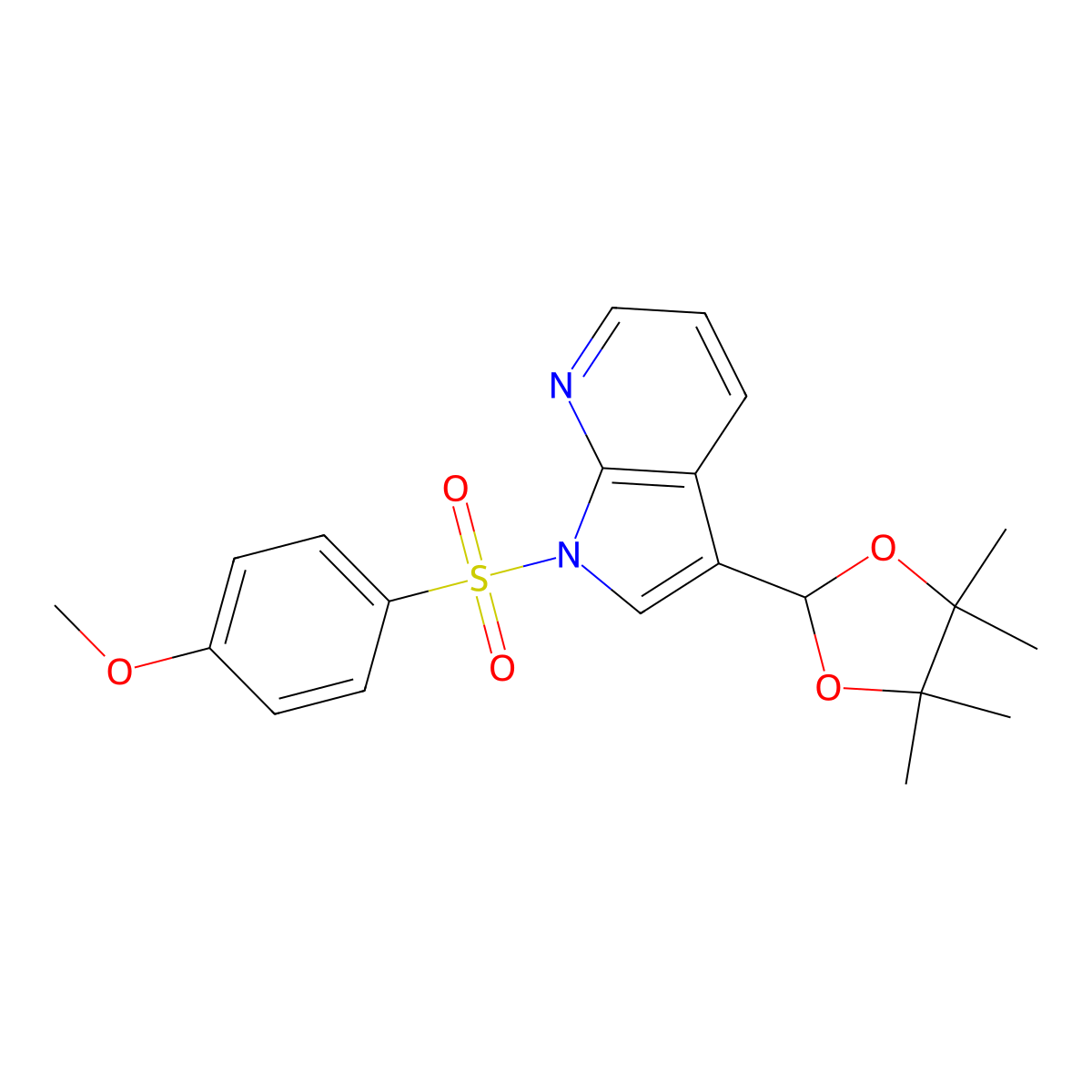 1-((4-Methoxyphenyl)sulfonyl)-3-(4,4,5,5-tetramethyl-1,3-dioxolan-2-yl)-1H-pyrrolo[2,3-b]pyridine molecular structure, CAS 2227205-54-9