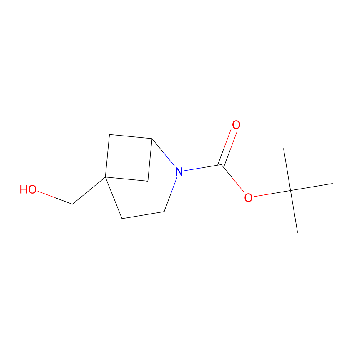 Tert-butyl 5-(hydroxymethyl)-2-azabicyclo[3.1.1]heptane-2-carboxylate molecular structure, CAS 2227205-64-1