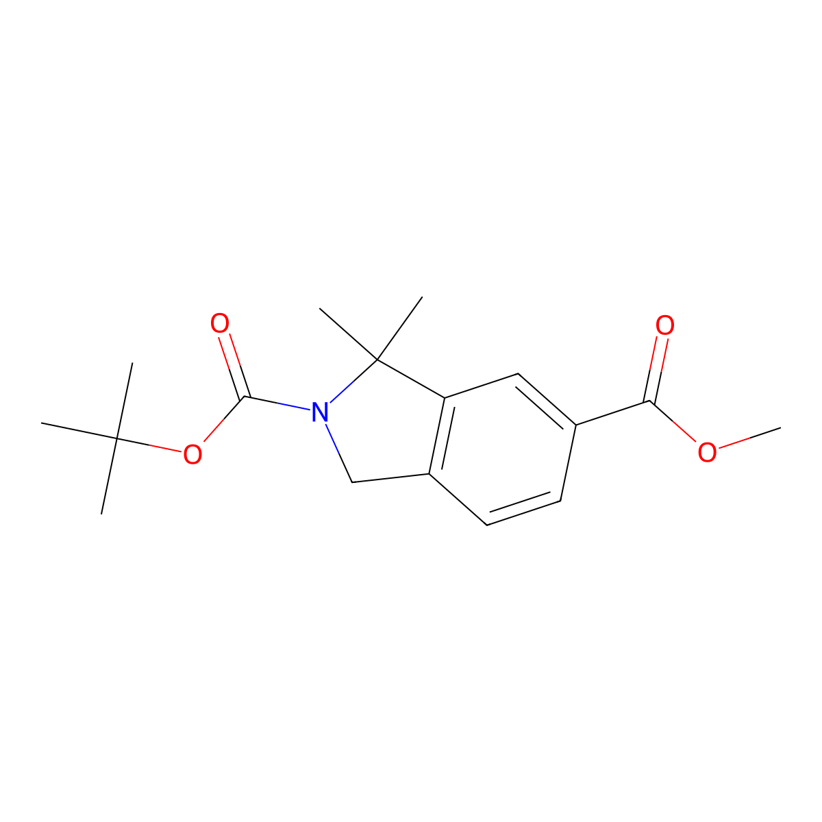 2-(tert-Butyl) 5-methyl 3,3-dimethylisoindoline-2,5-dicarboxylate molecular structure, CAS 2227205-67-4