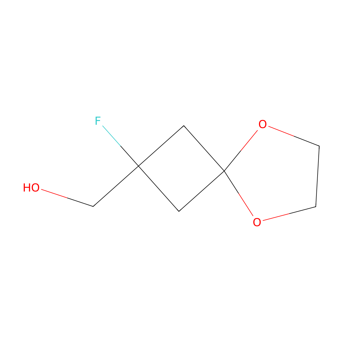 {2-Fluoro-5,8-dioxaspiro[3.4]octan-2-yl}methanol molecular structure, CAS 2227205-69-6