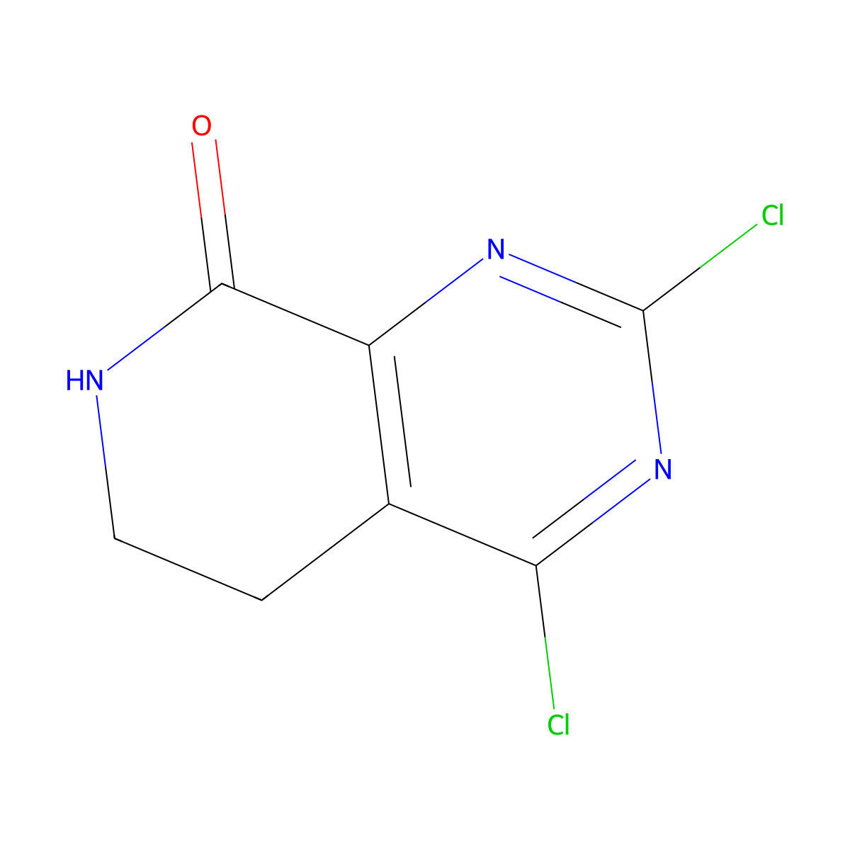 2,4-Dichloro-5H,6H,7H,8H-pyrido[3,4-d]pyrimidin-8-one molecular structure, CAS 2227205-78-7