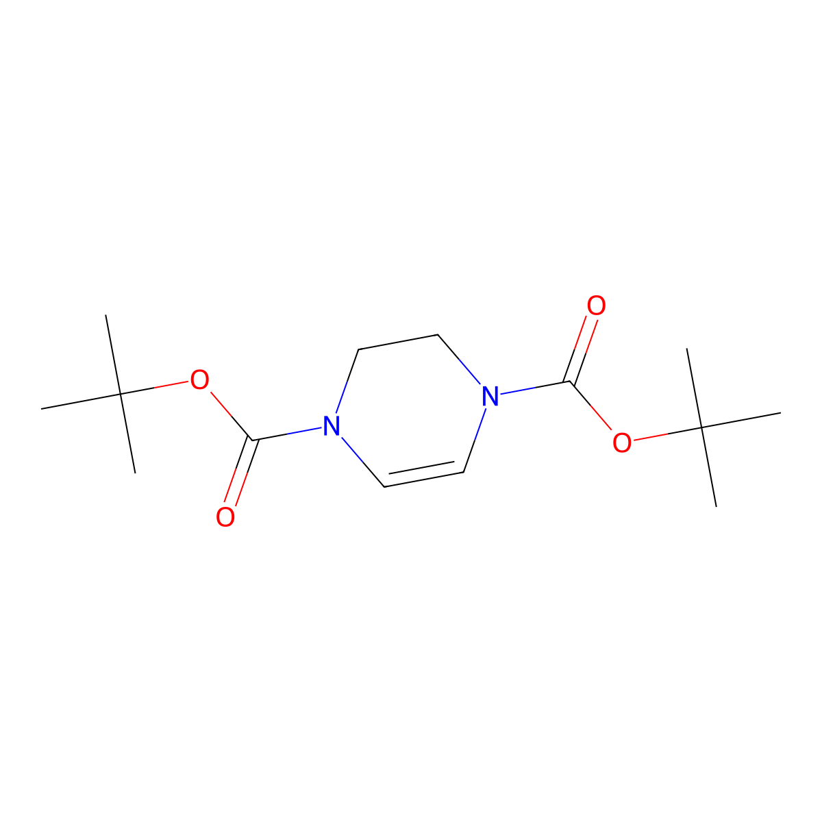1,4-Di-tert-butyl 1,2,3,4-tetrahydropyrazine-1,4-dicarboxylate molecular structure, CAS 2227205-79-8