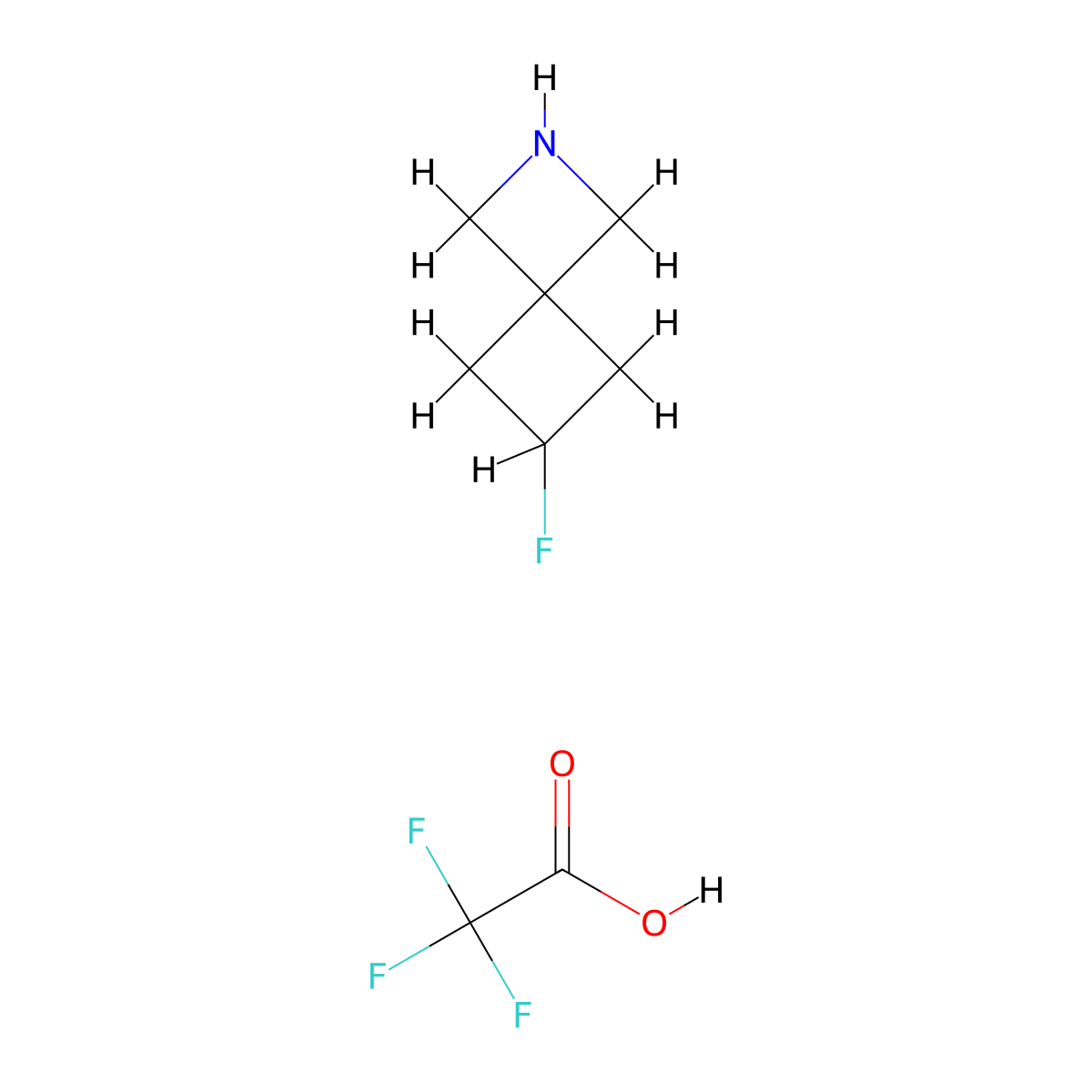 6-Fluoro-2-azaspiro[3.3]heptane; trifluoroacetic acid molecular structure, CAS 2227205-88-9