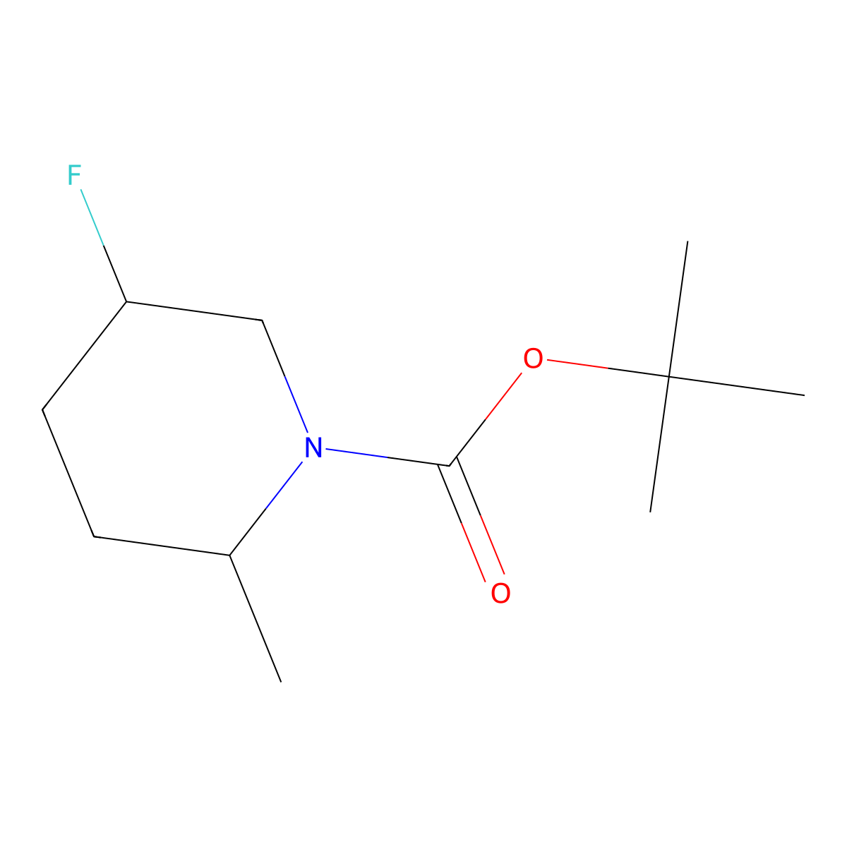tert-Butyl 5-fluoro-2-methylpiperidine-1-carboxylate molecular structure, CAS 2227205-89-0