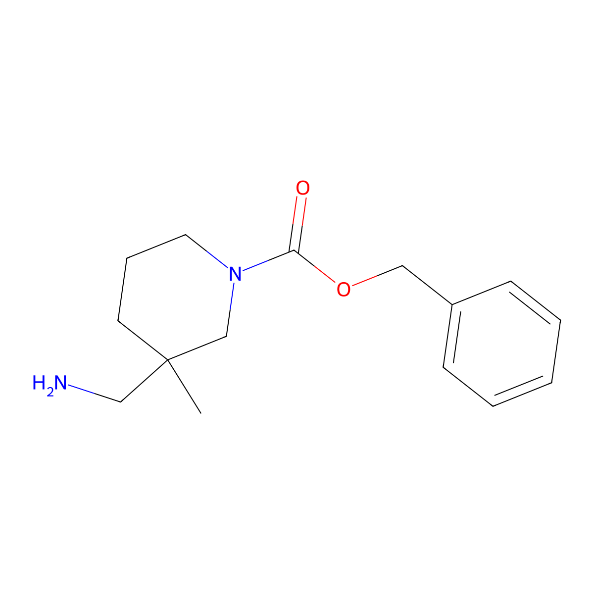 Benzyl 3-(aminomethyl)-3-methylpiperidine-1-carboxylate molecular structure, CAS 2227205-91-4