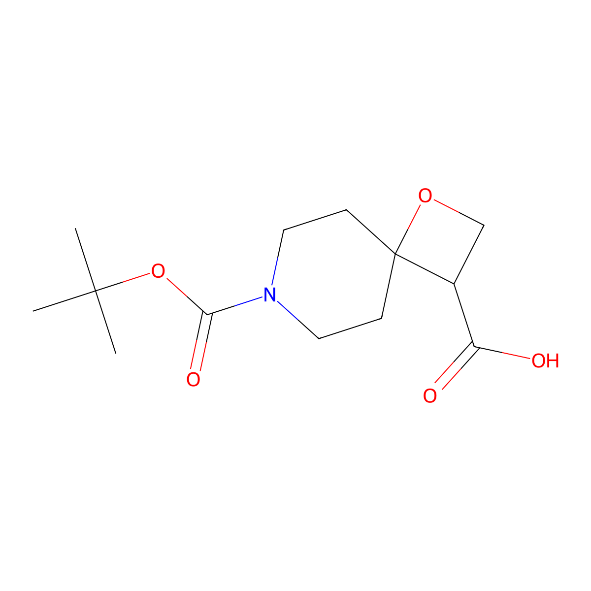7-(tert-Butoxycarbonyl)-1-oxa-7-azaspiro[3.5]nonane-3-carboxylic acid molecular structure, CAS 2227205-93-6